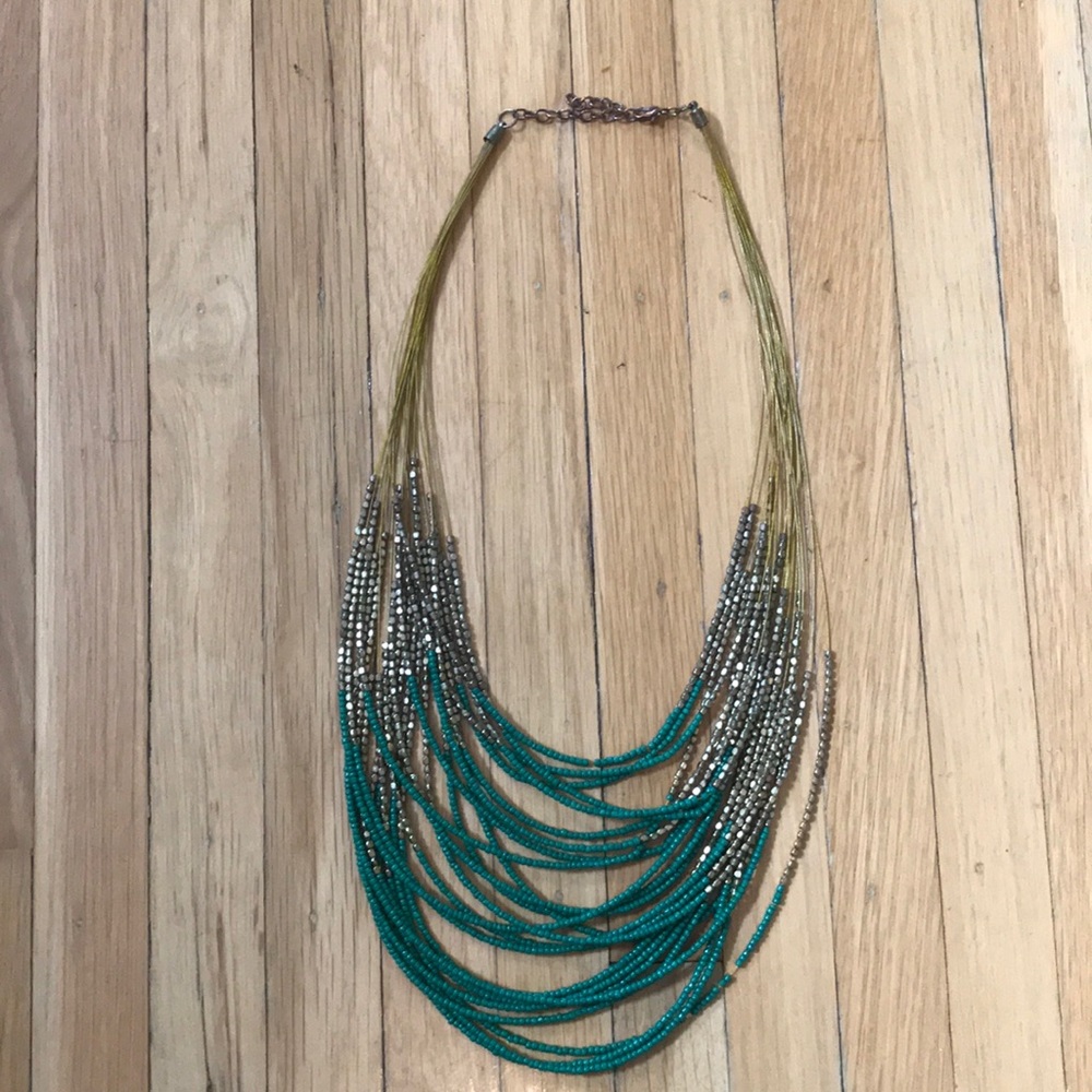 Modcloth Green and Gold Necklace